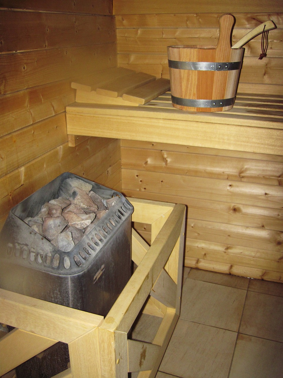 Houten sauna emmer afbeelding