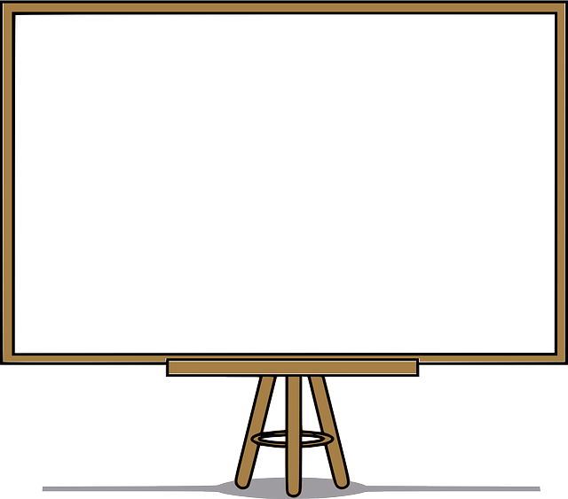 Een whiteboard met houten rand afbeelding