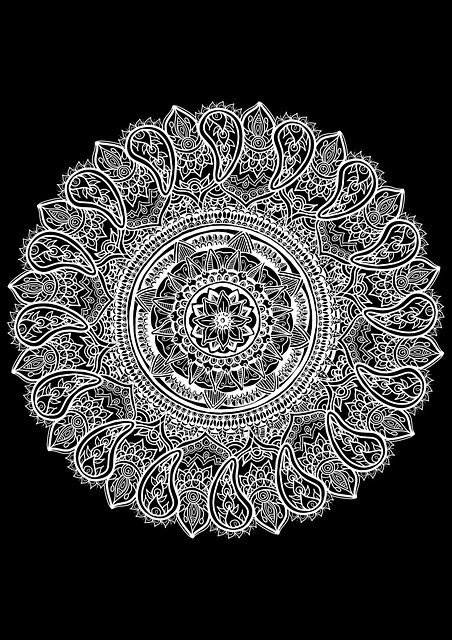 Houten mandala afbeelding