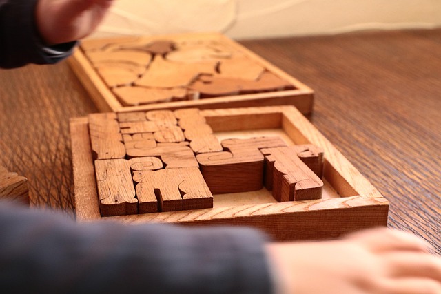 Houten educatieve puzzel